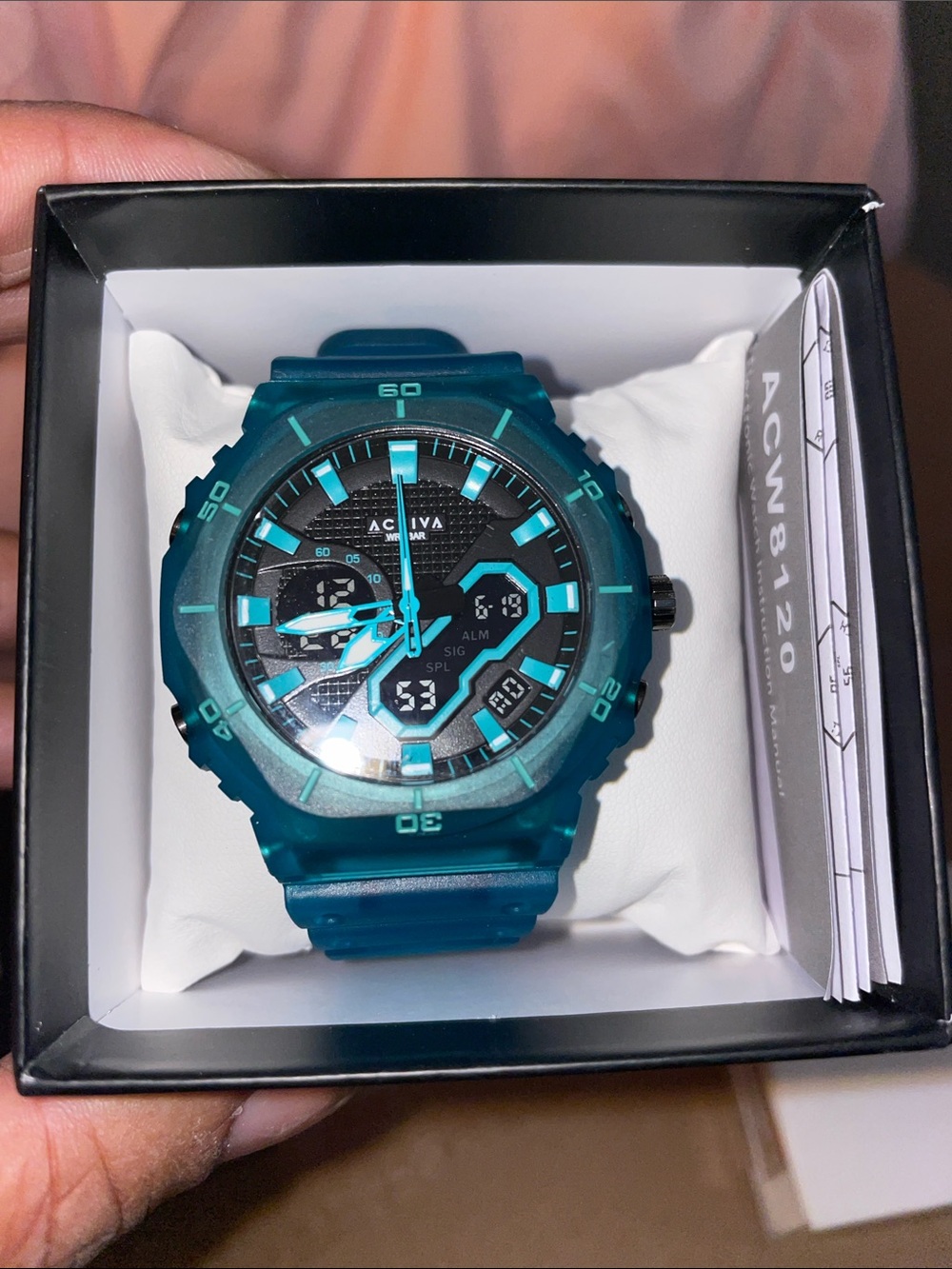 Ativa Teal Sport Watch with Aqua Accents